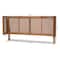 Baxton Studio Rina Ash Walnut Finished and Rattan Full Size Wrap-Around Headboard 159-9813 - alternate 8